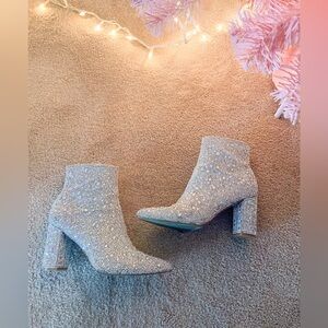 Betsey Johnson Gem Studded Boots Sz 7